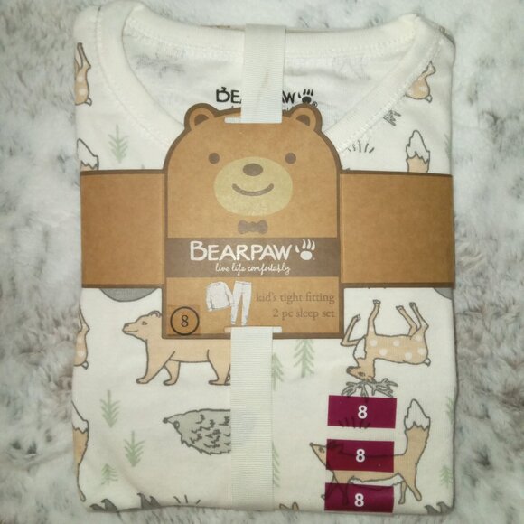 BEARPAW Unisex Kid's Animal Print 2pc Sleep Set - Picture 1 of 3